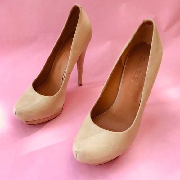 L.A.M.B. Shoes - Cream L.A.M.B. leather heels